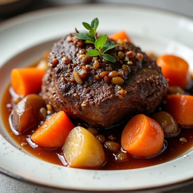 Red Wine Braised Beef with Root Vegetables