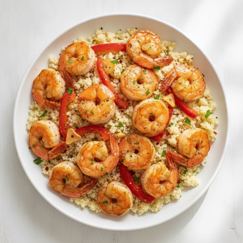Garlic Shrimp with Cauliflower Rice