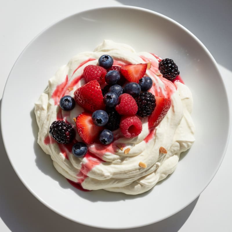Silky Greek Yogurt Protein Mousse with Mixed Berries