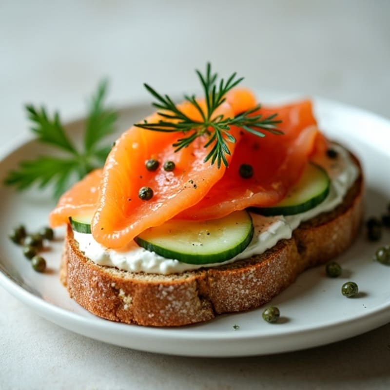 Open-Face Smoked Salmon with Herb-Whipped Cream Cheese