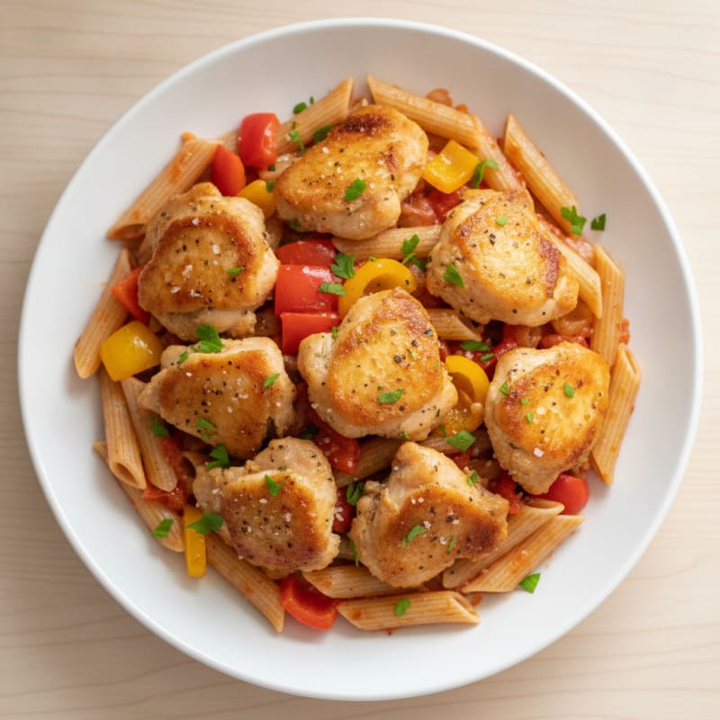 Chicken Thigh and Bell Pepper Pasta