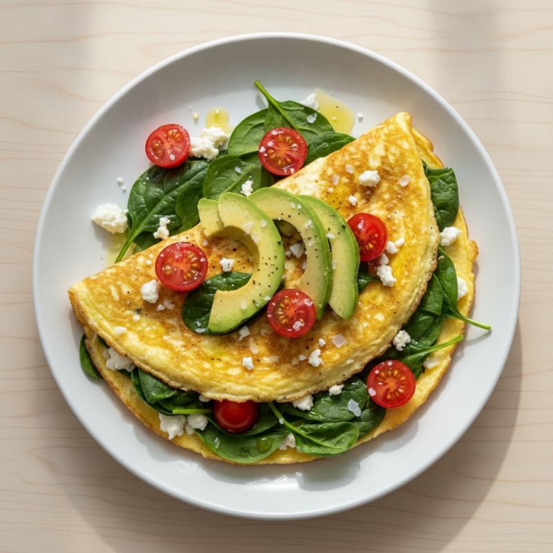 Fluffy Egg White and Spinach Omelet