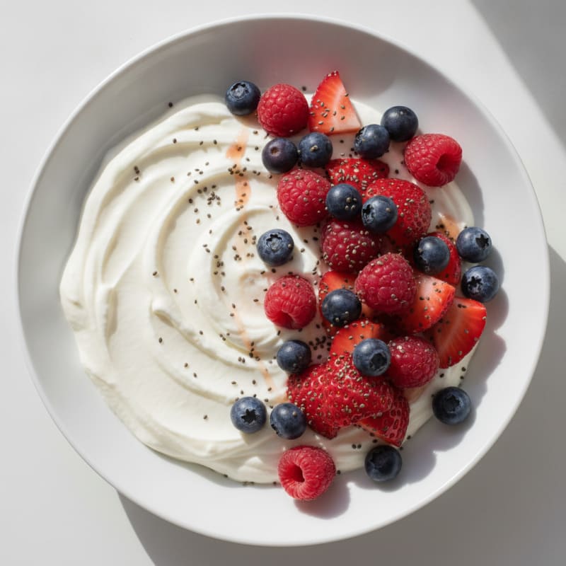 Silky Vanilla Protein Yogurt with Berries