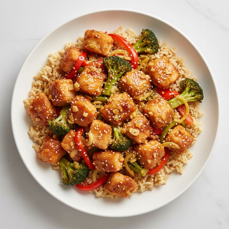 Crispy Honey-Garlic Chicken Stir-Fry