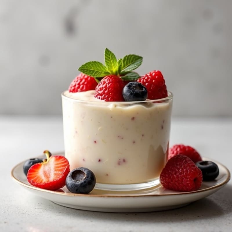 Silky Cottage Cheese Protein Pudding with Mixed Berries