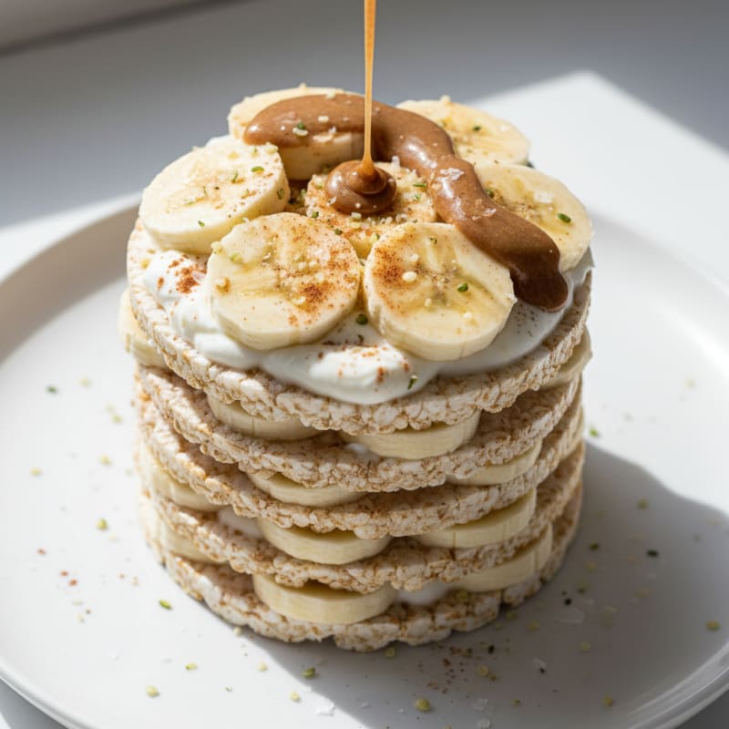 Banana Yogurt Rice Cake Stack