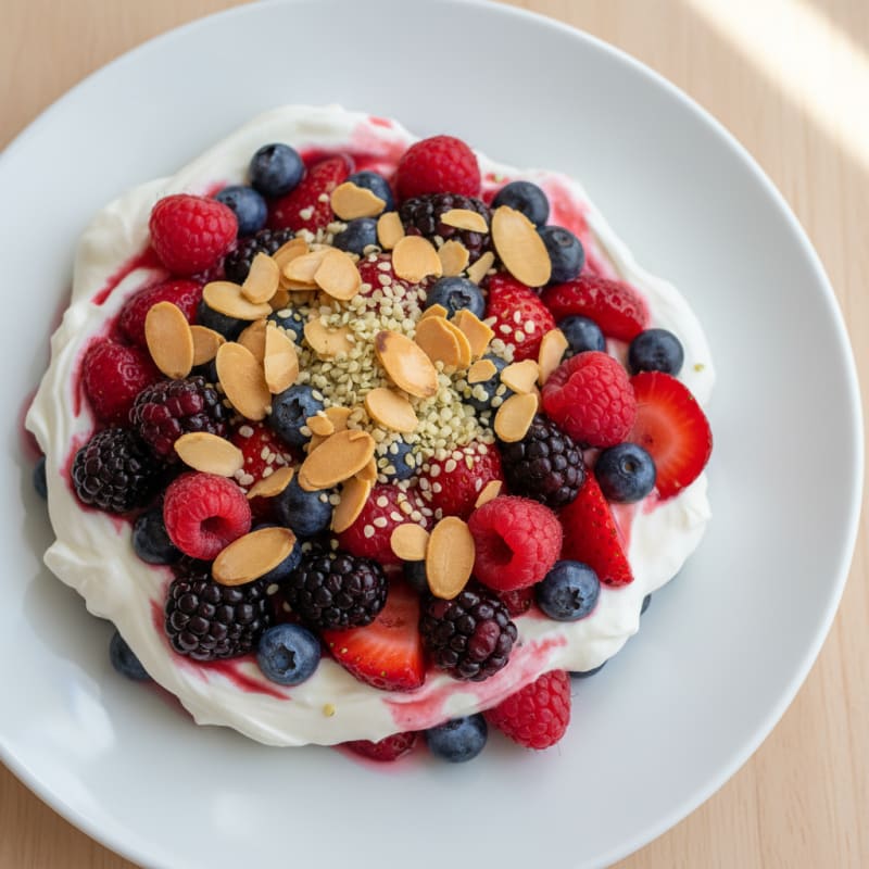 Greek Yogurt Protein Parfait with Mixed Berries