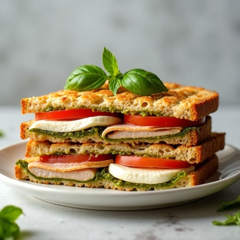 Crispy Whole Wheat Turkey Pesto Panini