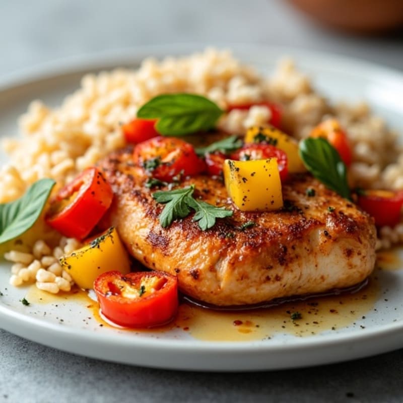 Sheet Pan Chicken Fajitas with Brown Rice