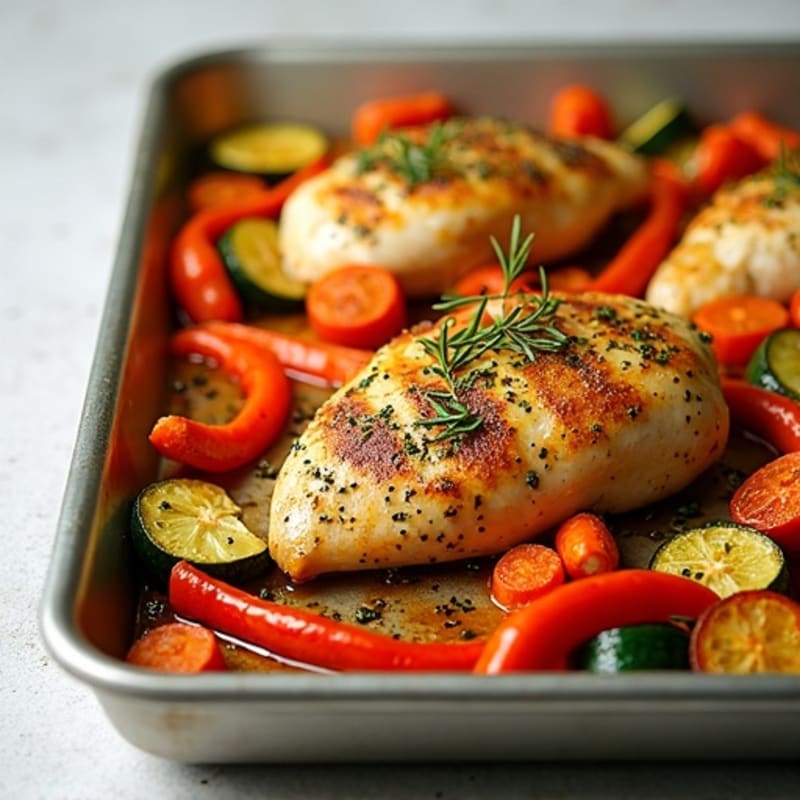 Sheet Pan Lemon Herb Chicken and Crispy Roasted Vegetables