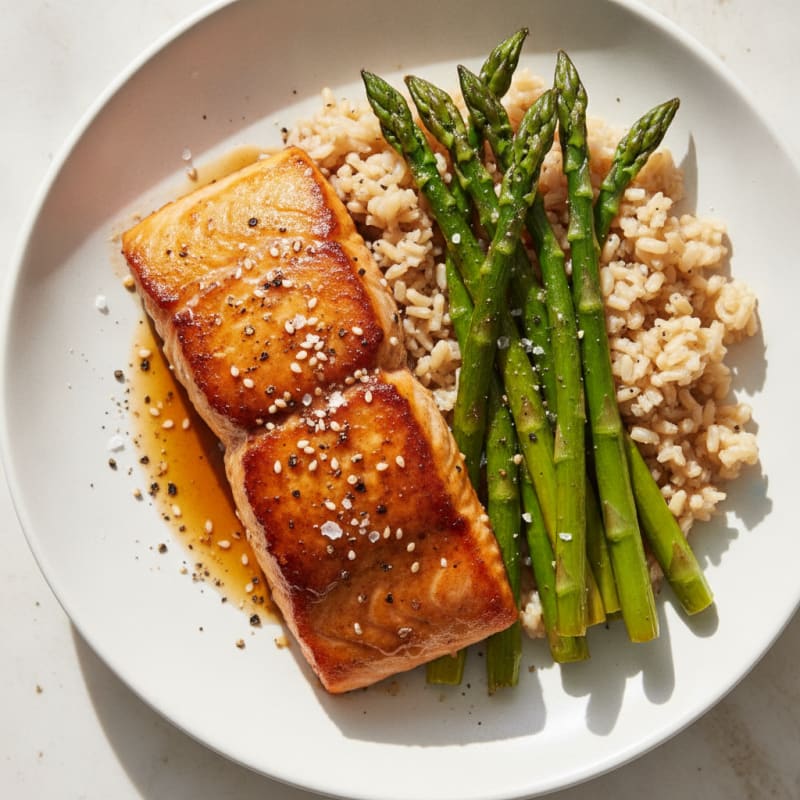 Teriyaki Glazed Salmon with Asparagus