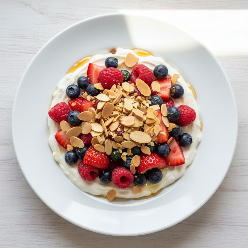 Silky Protein Greek Yogurt Parfait with Mixed Berries