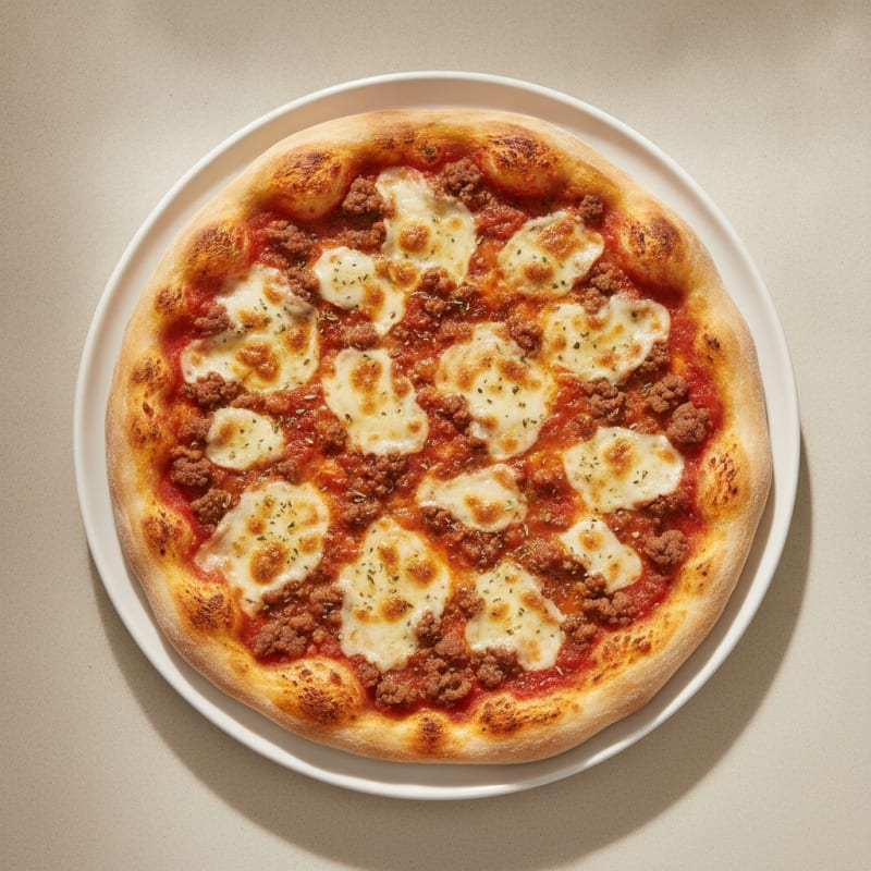 Ground Beef Pizza with Mozzarella