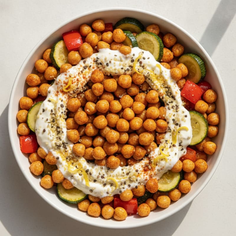 Roasted Vegetable and Chickpea Bowl