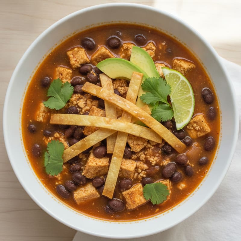 Hearty Vegan Tortilla Soup