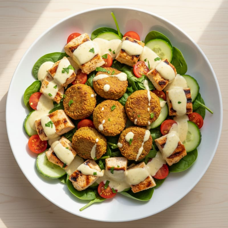 Falafel Bowl with Lemon-Tahini Drizzle