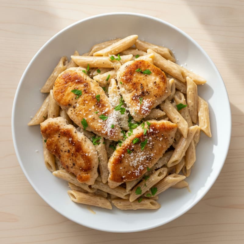 Garlic Parmesan Chicken Alfredo Pasta