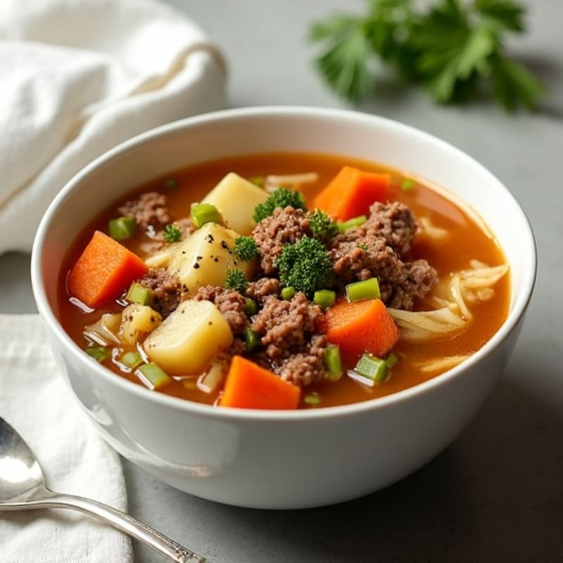 Hearty Extra Lean Ground Beef Cabbage Soup