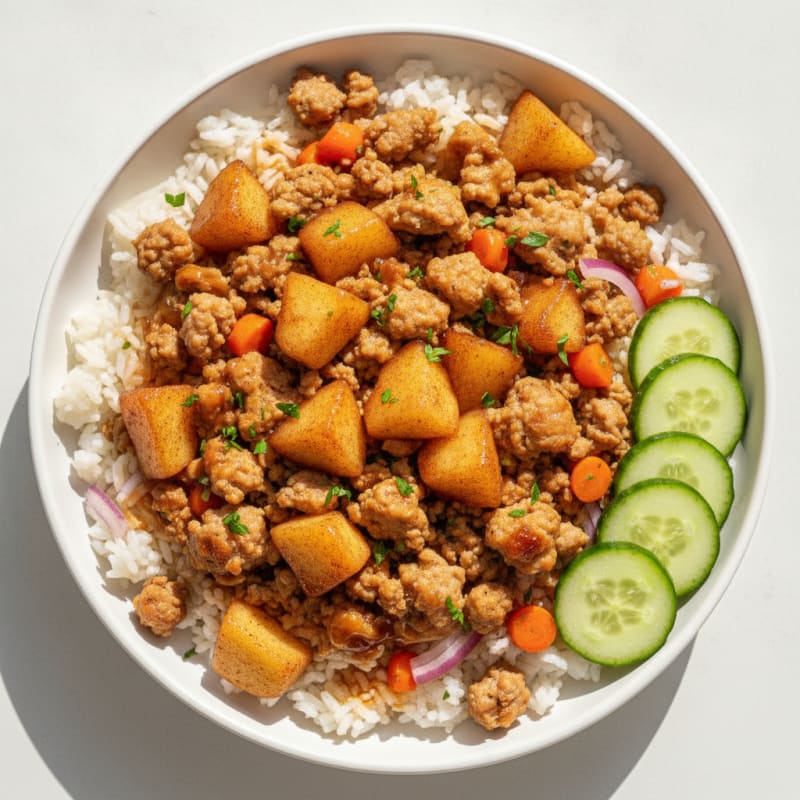 Baked Apple Cider Turkey Rice Bowls