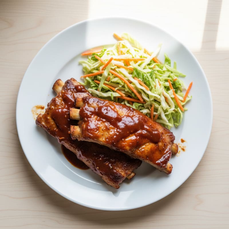 Smoky BBQ Pork Ribs with Zesty Slaw