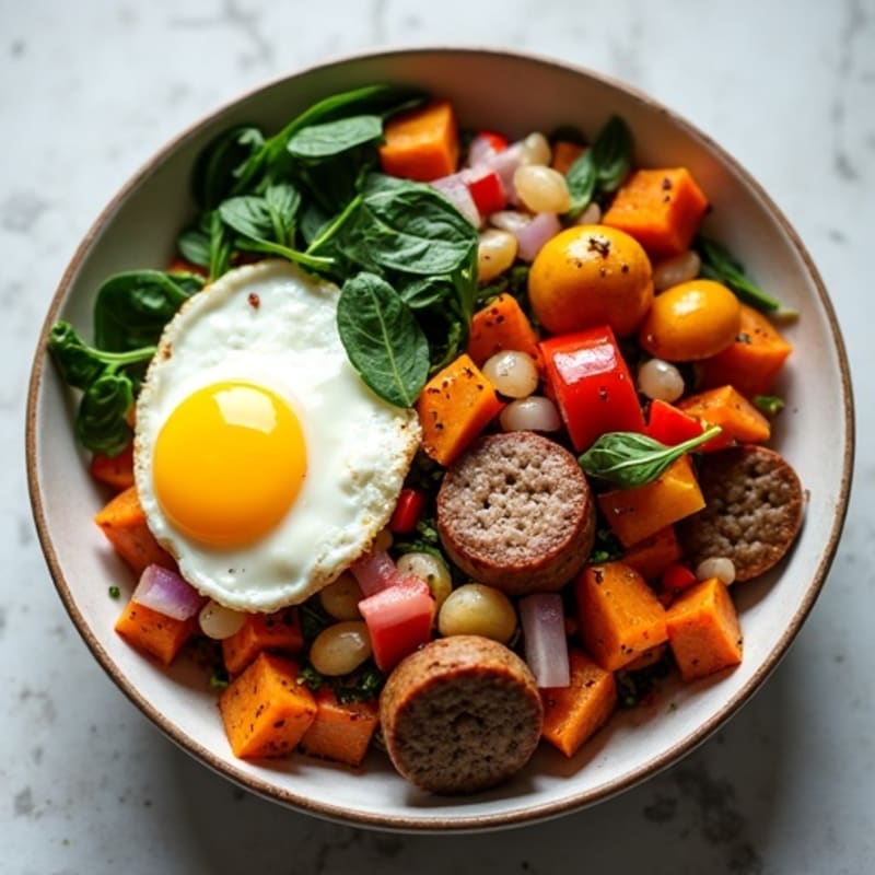 Protein-Packed Sweet Potato Hash with Eggs