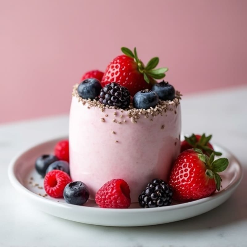 Greek Yogurt Protein Mousse with Mixed Berries