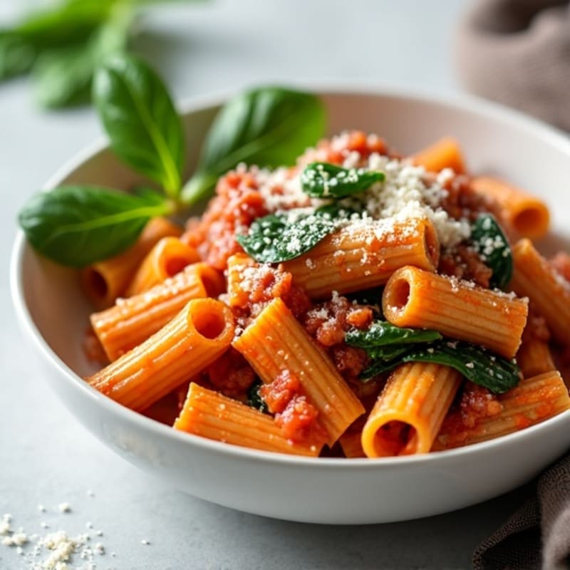 Hearty Baked Ziti with Lean Ground Turkey and Spinach