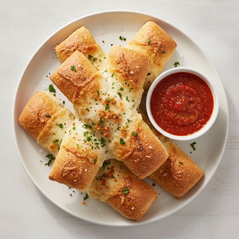 Cheesy Garlic Breadsticks with Marinara