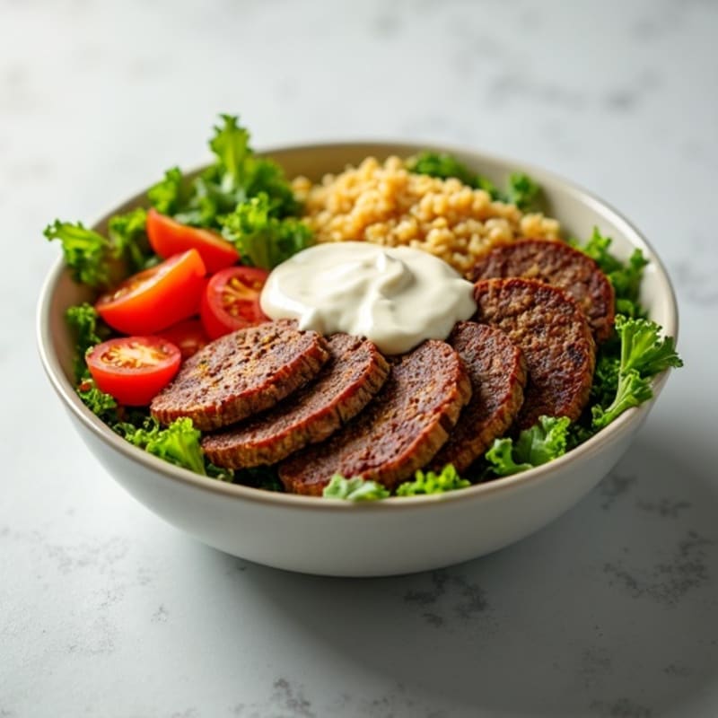Protein-Packed Lean Ground Beef Burger Bowl with Creamy Special Sauce