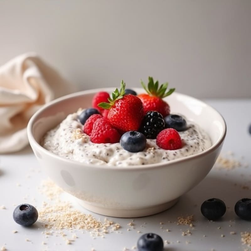 Creamy Vanilla Chia Seed Pudding with Fresh Berries