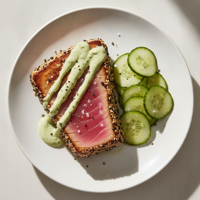 Pan-Seared Ahi Tuna with Wasabi Mayo