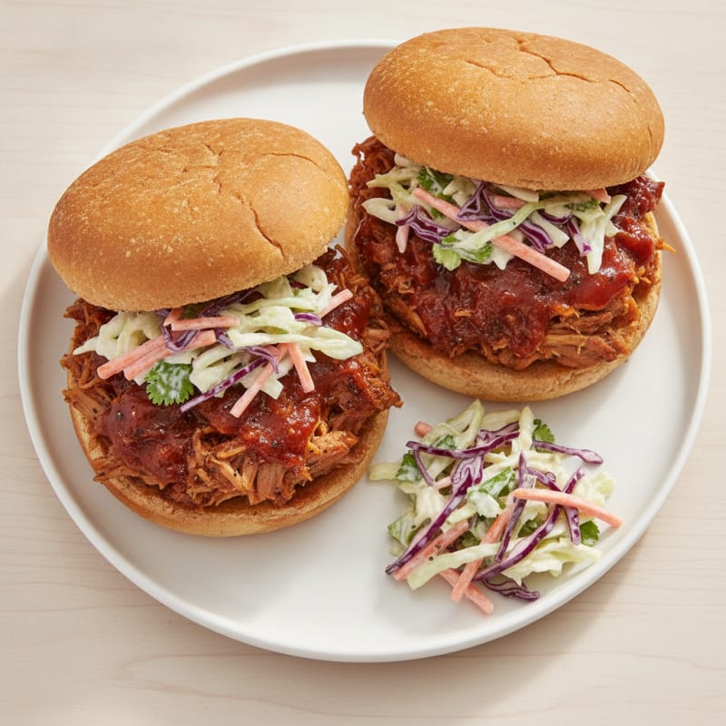 BBQ Pulled Pork Sandwiches with Coleslaw