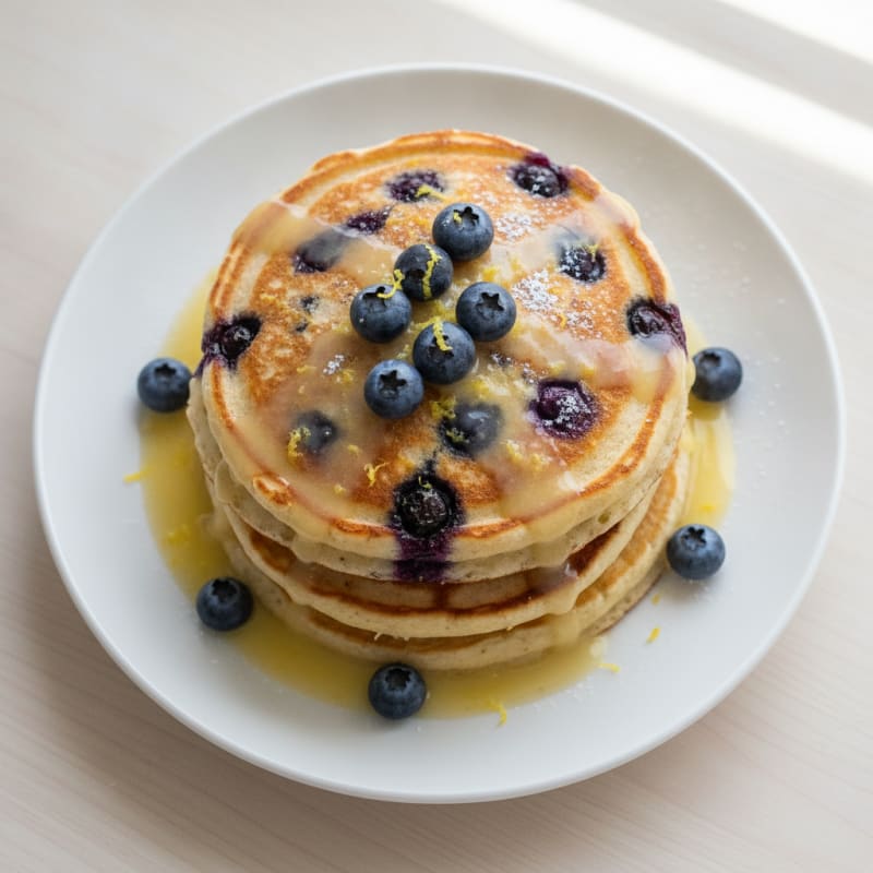 Blueberry Ricotta Pancakes with Lemon Zest