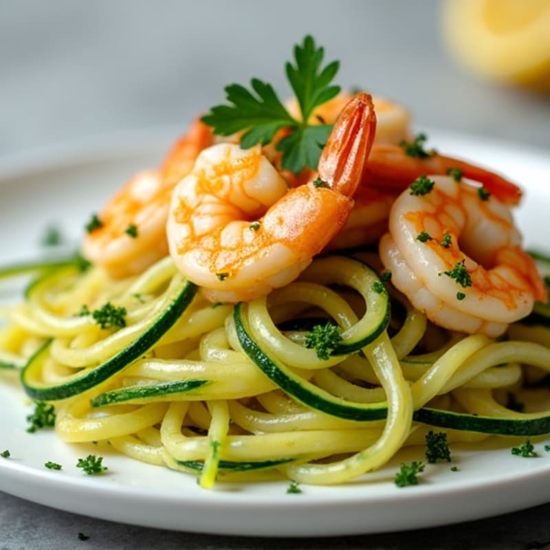 Lemon-Garlic Butter Shrimp with Herb Zucchini Noodles