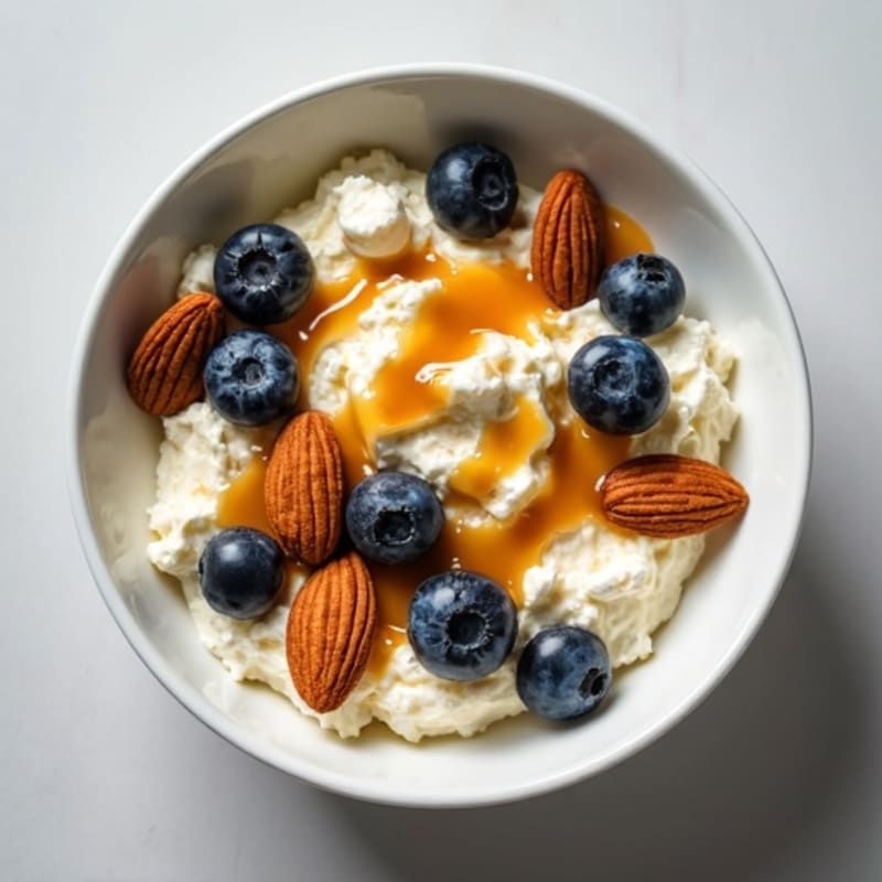 Protein-Packed Cottage Cheese Bowl with Honey Peanut Butter Drizzle