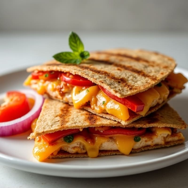 Crispy Whole Wheat BBQ Chicken Quesadilla