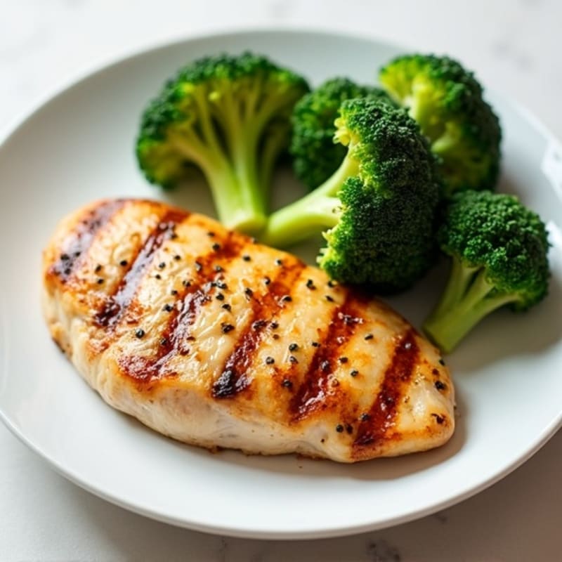 Grilled Chicken Breast with Steamed Broccoli