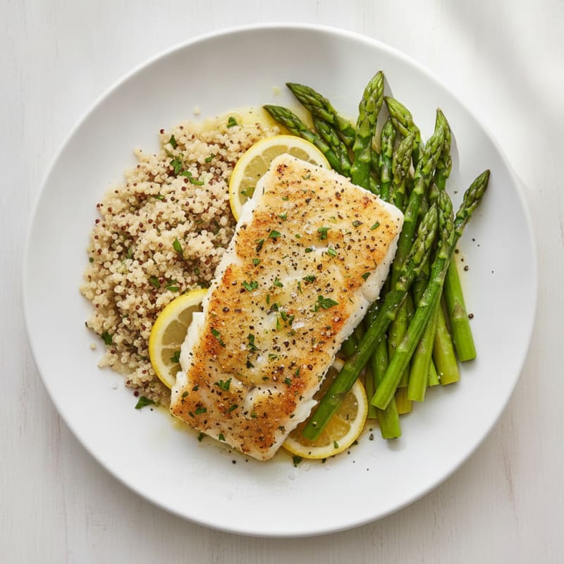 Lemon Herb Baked Cod with Asparagus