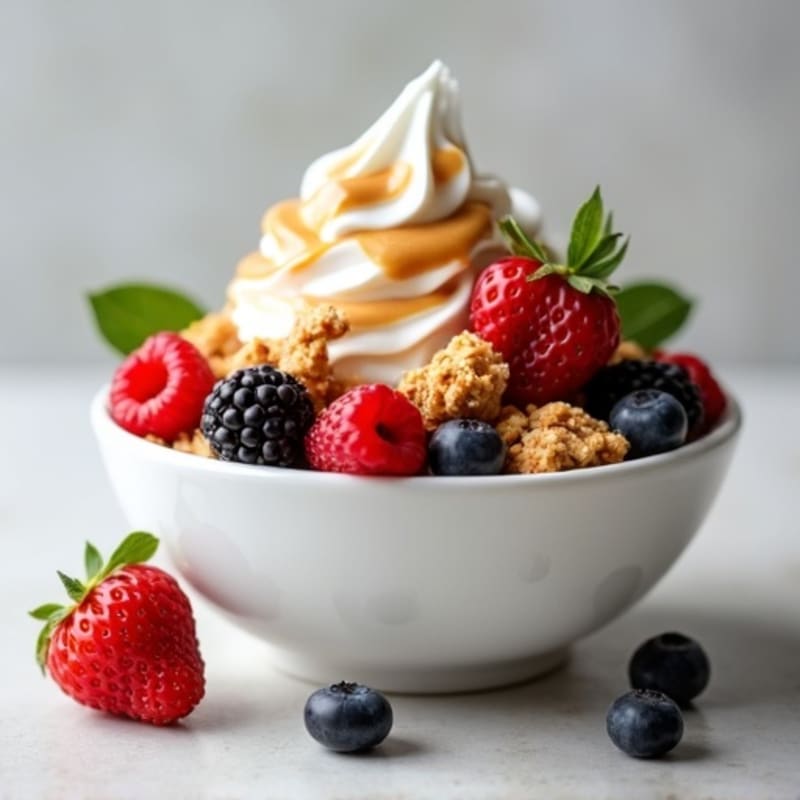 Creamy Greek Yogurt Parfait with Almond Butter and Fresh Berries
