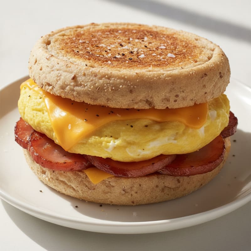 Fluffy Egg and Cheese Breakfast Sandwich