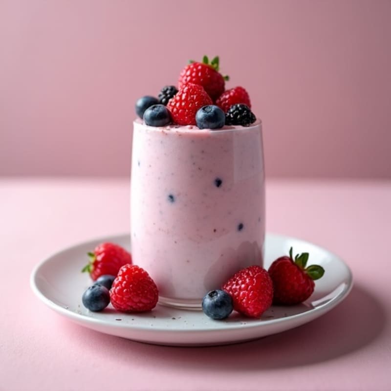 Greek Yogurt Protein Mousse with Mixed Berries