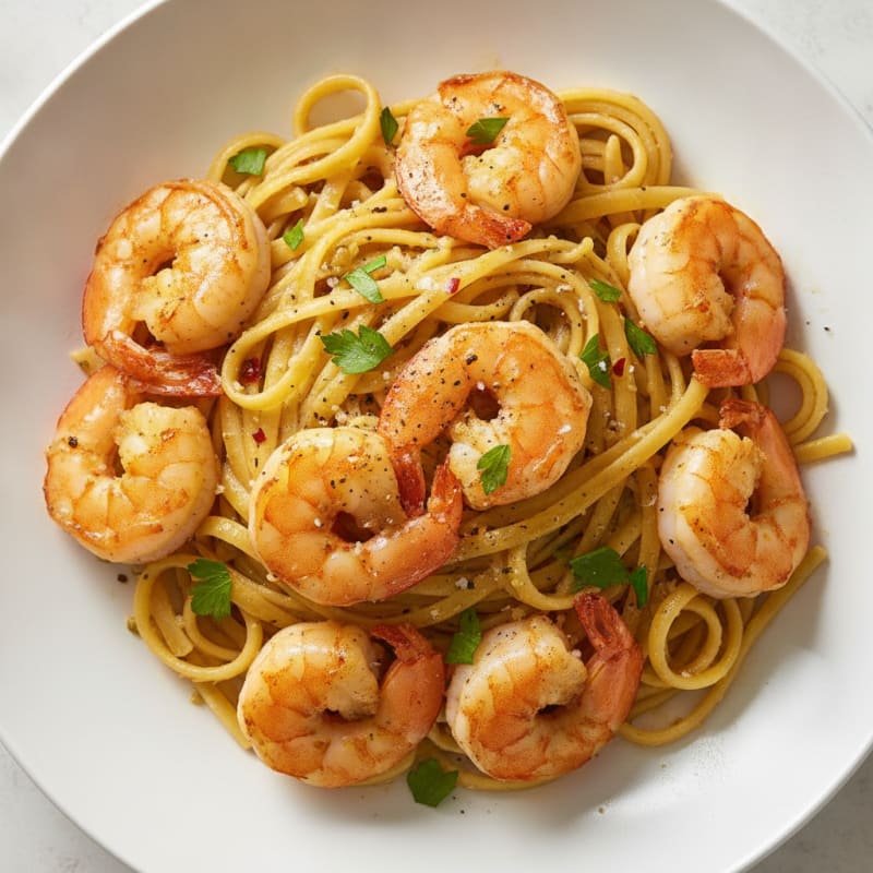Garlic Butter Shrimp Scampi with Linguine