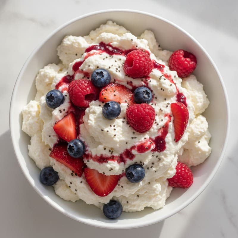 Creamy Greek Yogurt Protein Mousse with Mixed Berries