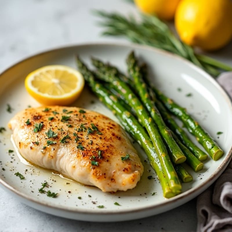 Sheet Pan Lemon Herb Chicken with Roasted Asparagus