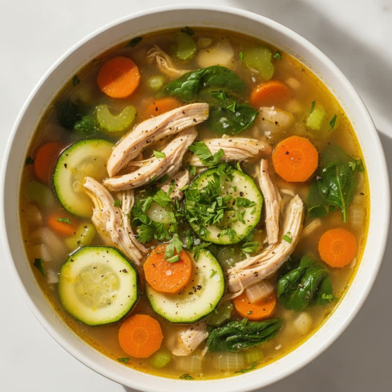 Shredded Chicken and Vegetable Soup