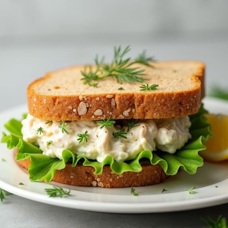 Fresh Creamy Dill Chicken Salad Sandwich