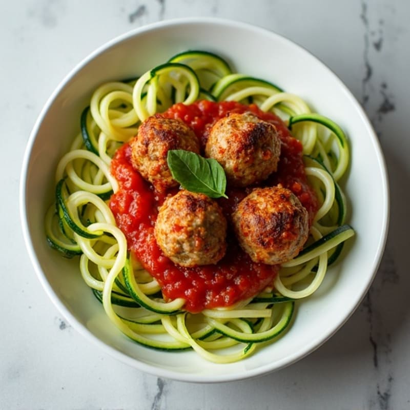 Lean Turkey Meatballs with Zucchini Noodles
