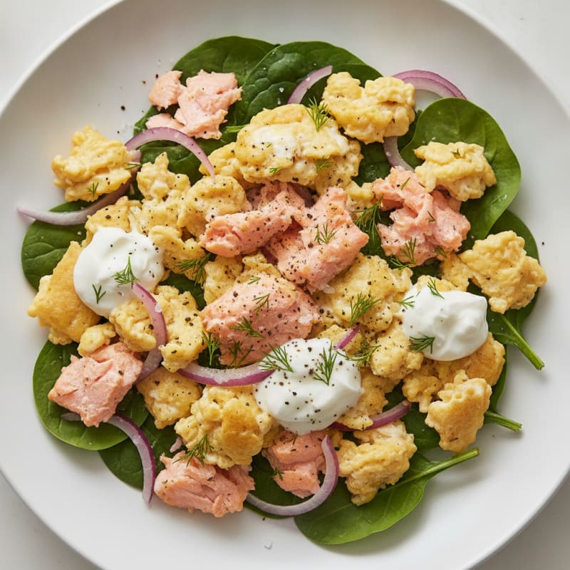 Smoked Salmon and Dill Scramble