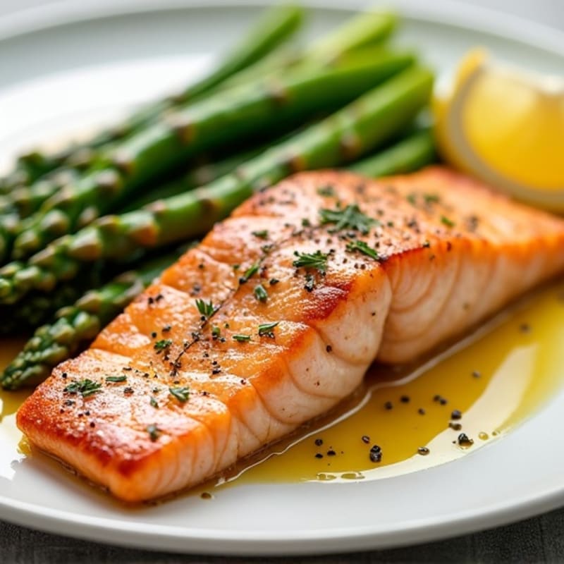 Baked Salmon with Lemon-Herb Roasted Asparagus