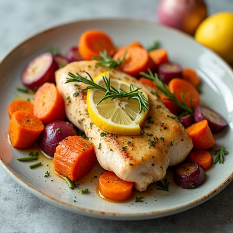Sheet Pan Lemon Herb Chicken with Roasted Root Vegetables
